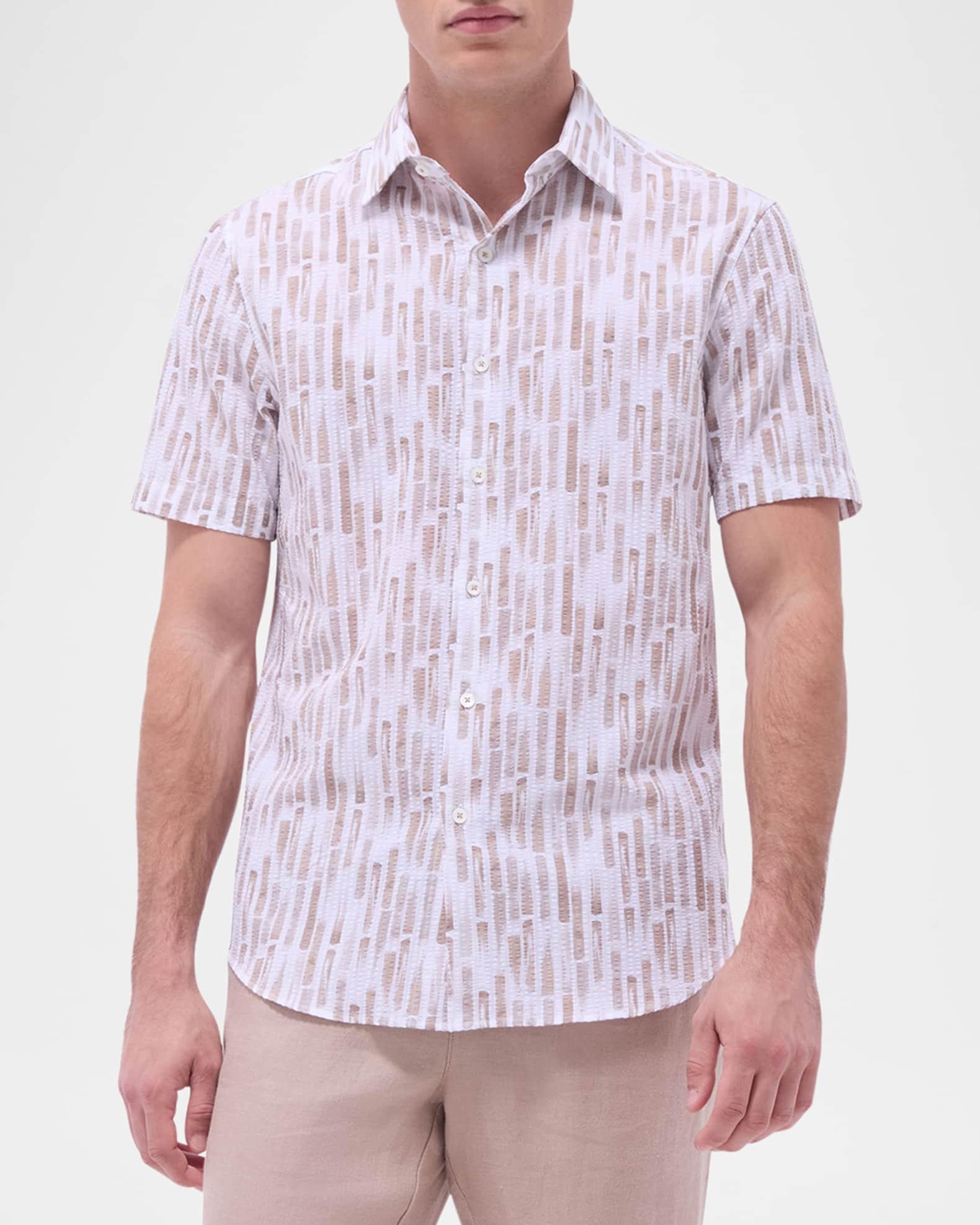 Men's Orson Seersucker Geometric Short-Sleeve Shirt Product Image