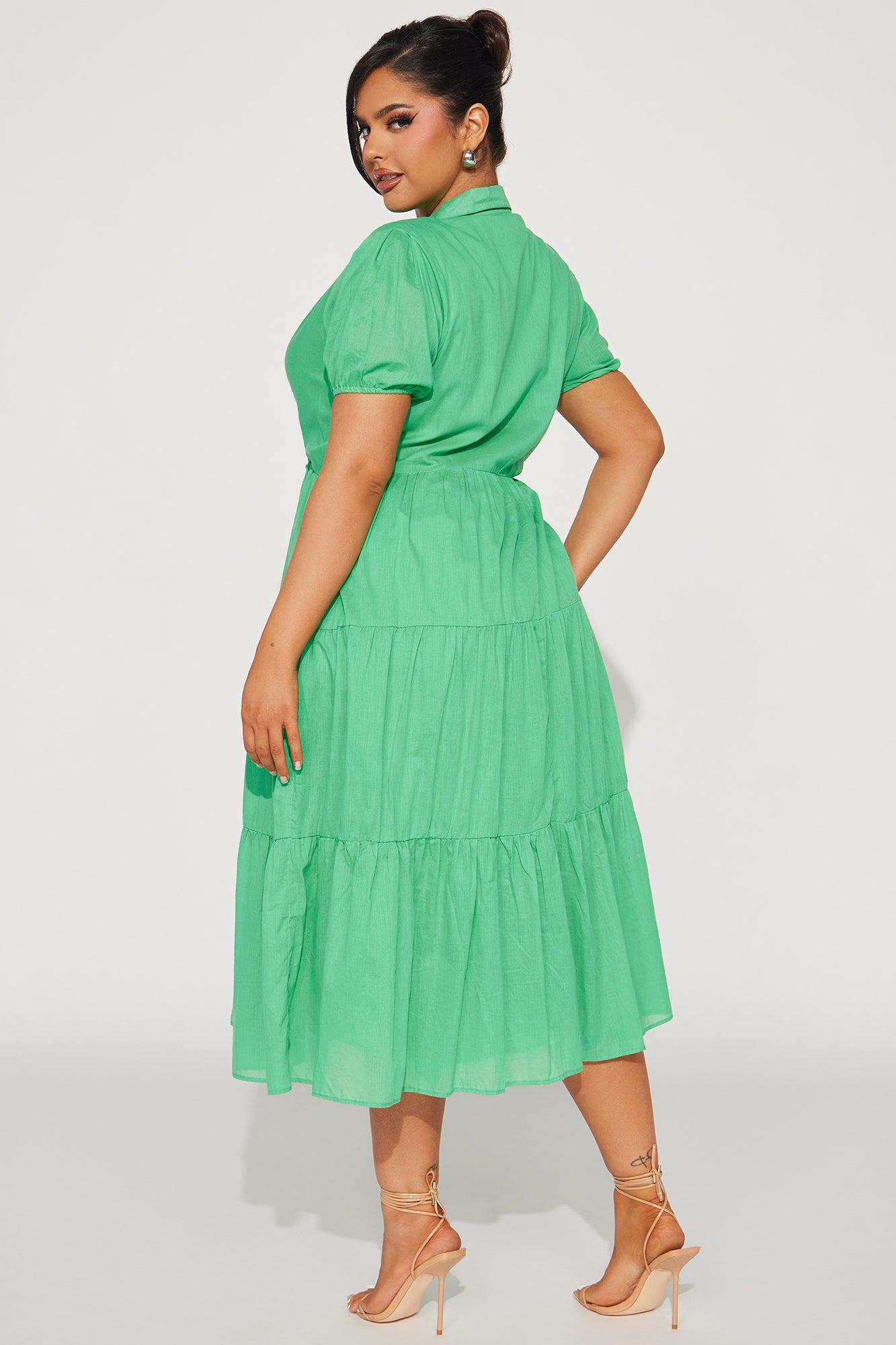 Stella Midi Dress - Kelly Green Product Image