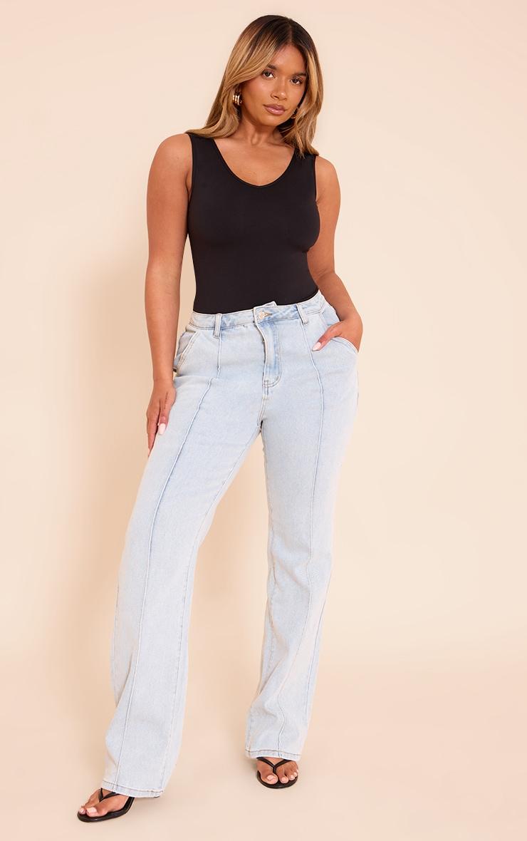 Shape Black Sculpted V Neck Sleevless Bodysuit Product Image