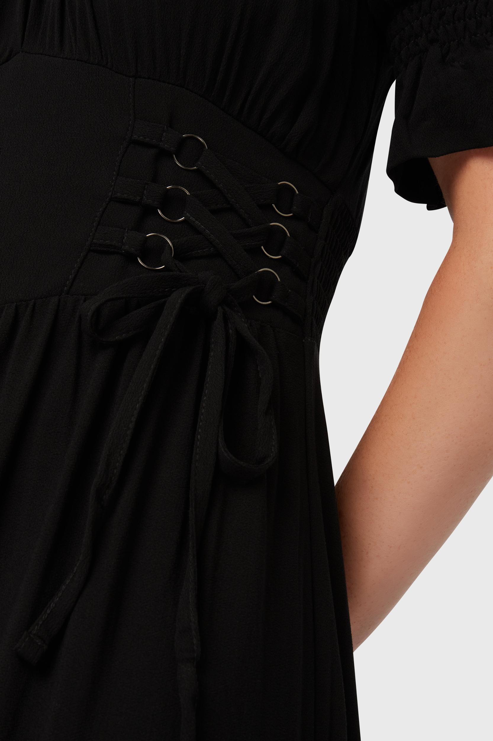 Jocasta Maxi Dress Short Sleeve [BLACK] Female Product Image