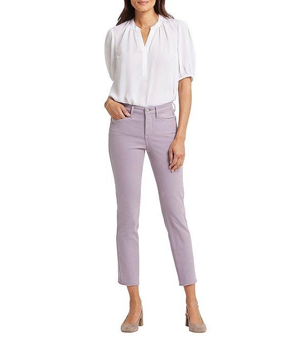NYDJ Stretch Denim Sheri Slim Straight Fit Mid Rise Jeans Product Image