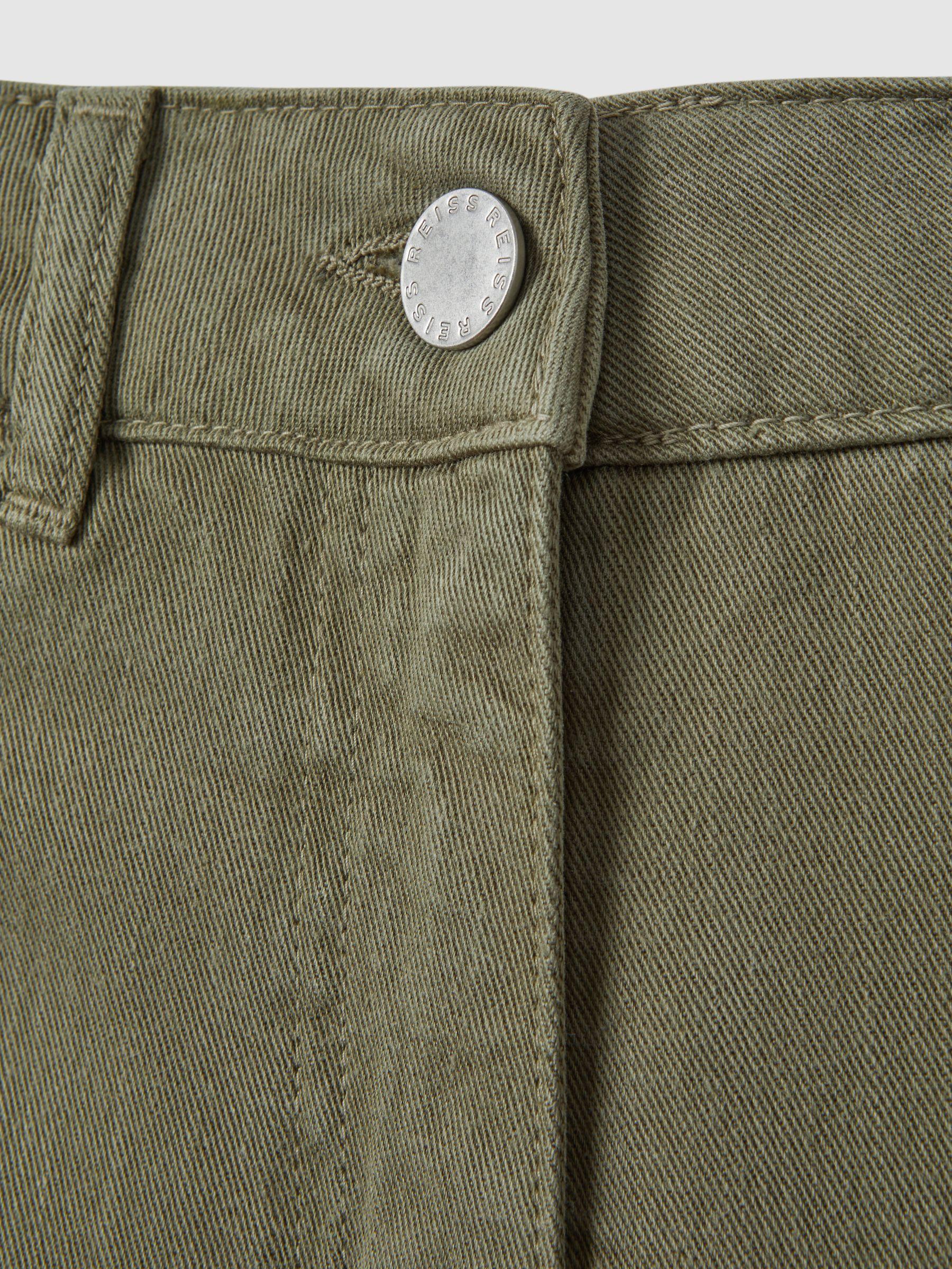 Garment Dyed Wide Leg Trousers in Khaki Product Image