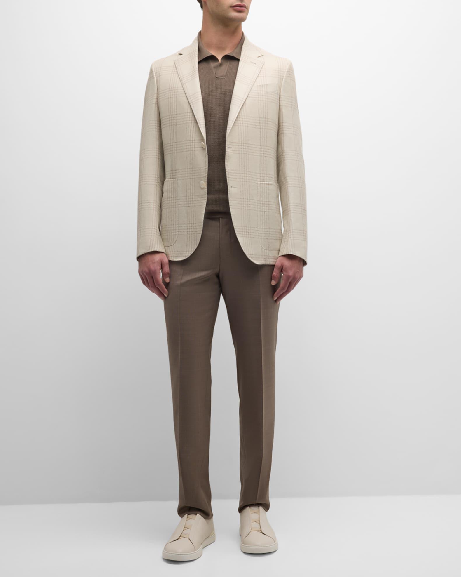 Men's Large Check Linen-Blend Sport Coat Product Image