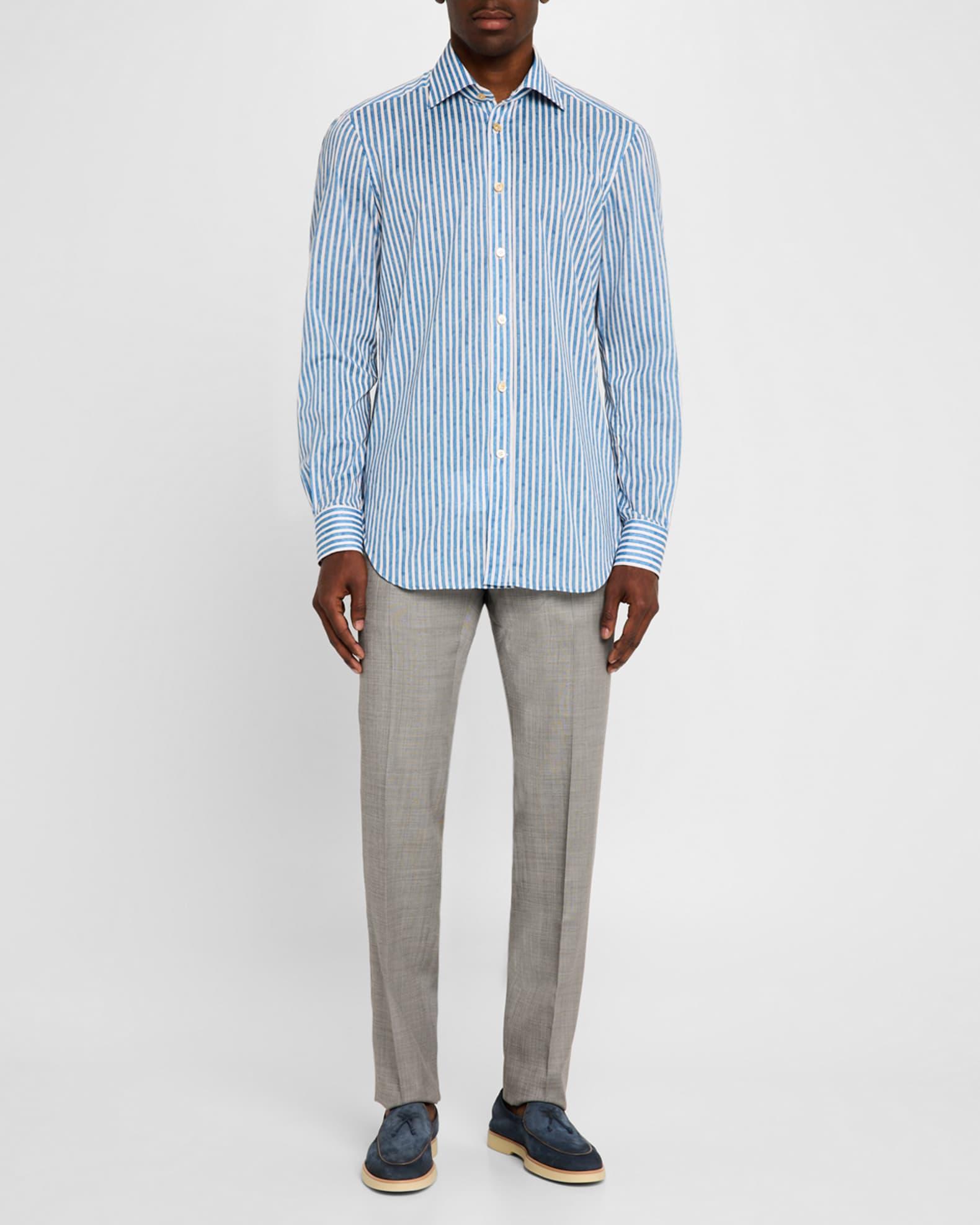 Men's Wool Sharkskin Flat-Front Trousers Product Image