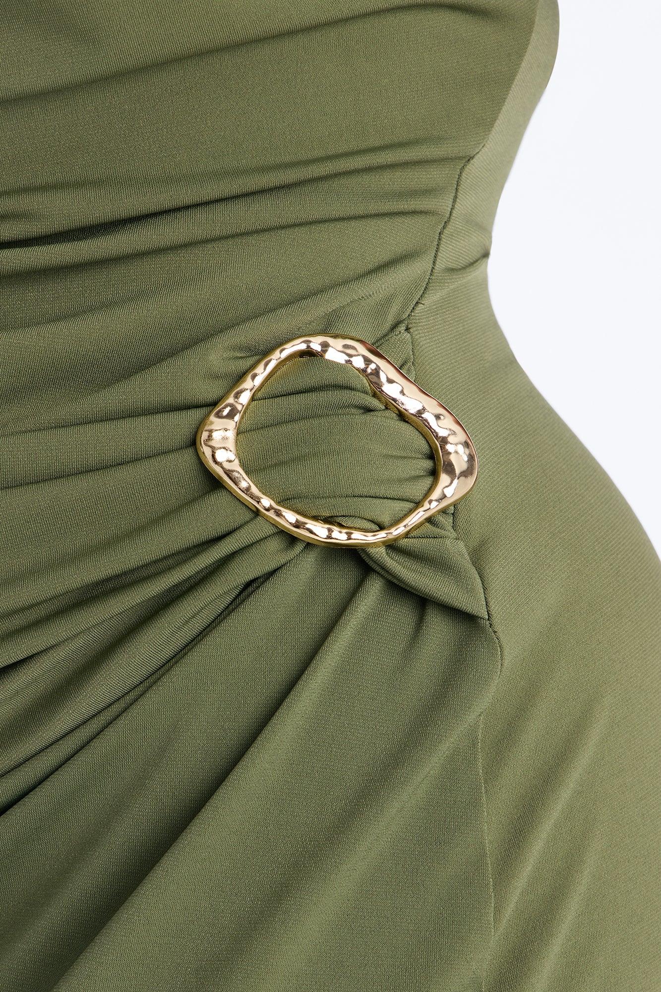 Andi Ruched Midi Dress - Olive Female Product Image