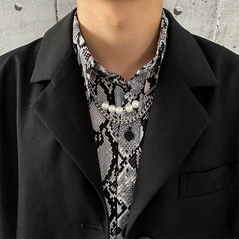 PEARL DOUBLE LAYER CHAIN NECKLACE Product Image