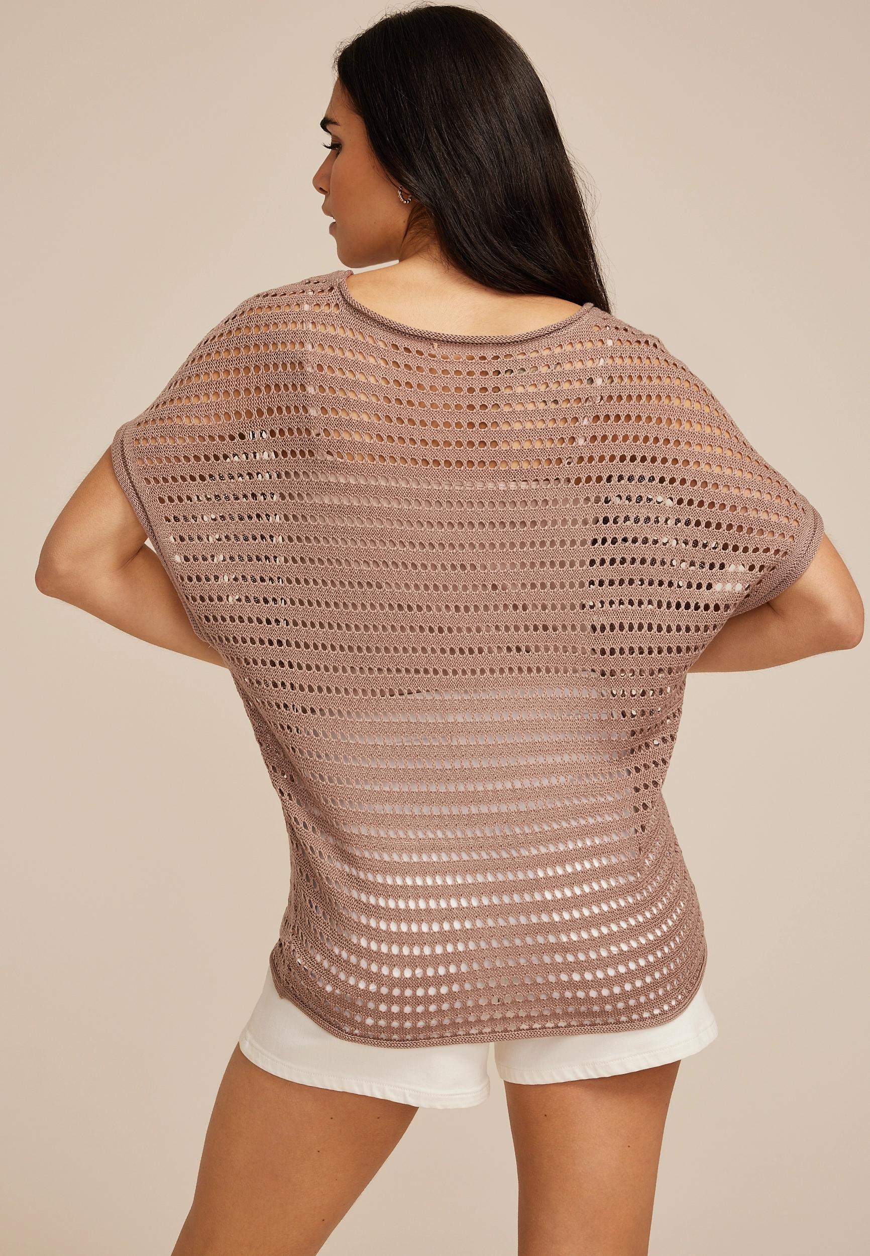 Dolman Short Sleeve Sweater Top Product Image