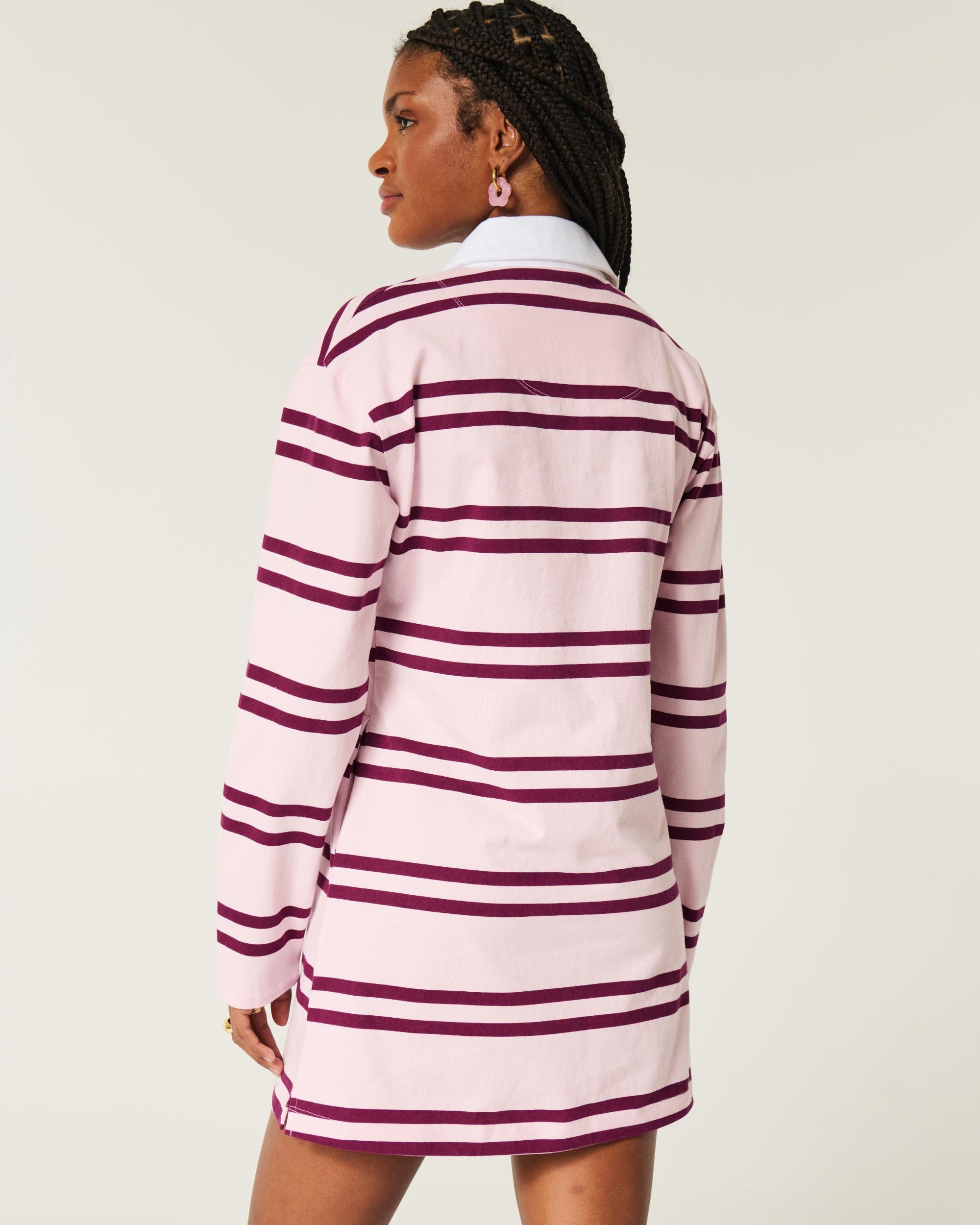 Long-Sleeve Rugby Mini Dress Product Image