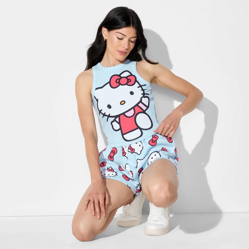 Women's Hello Kitty Graphic Tank Top - Light Blue Product Image