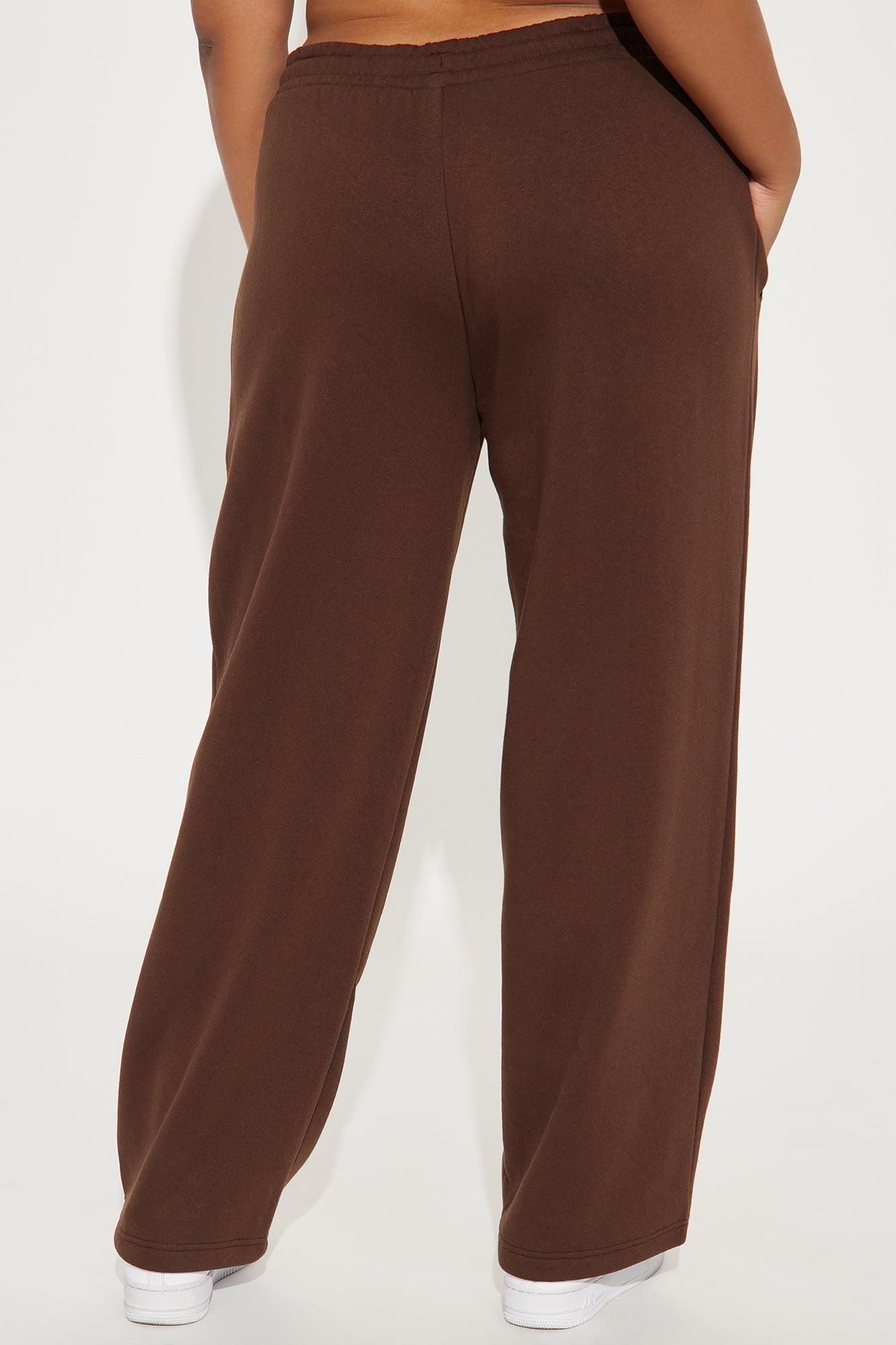 Von Dutch Washed Wide Leg Pant - Brown Product Image