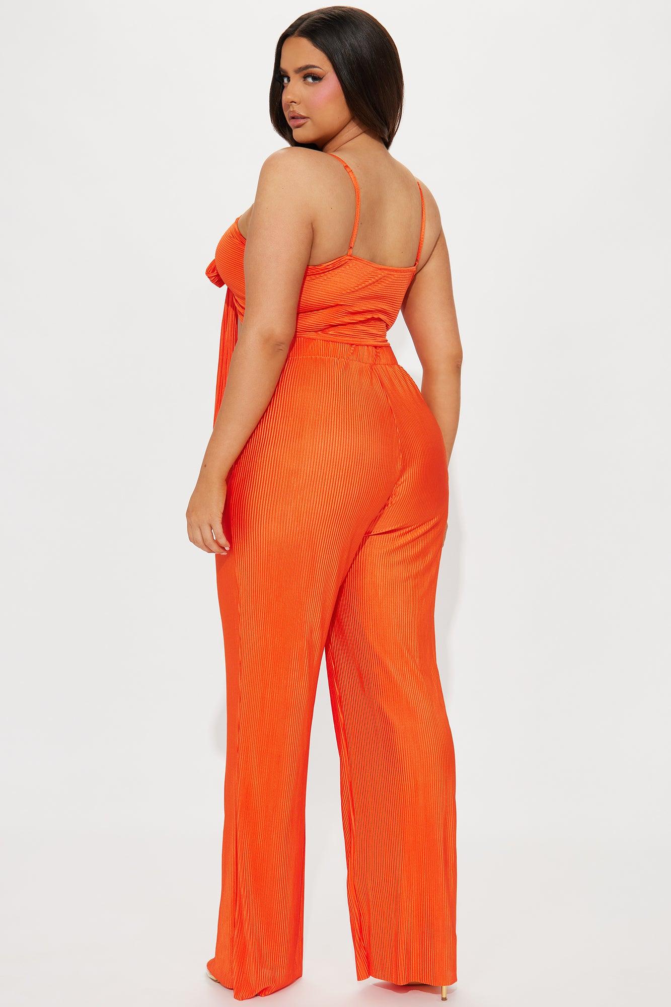 Royal Fantasies Plisse Pant Set - Orange Product Image