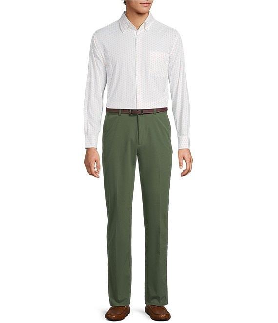 Roundtree & Yorke Performance Stewart Flat Front Classic Fit Stretch Pants Product Image