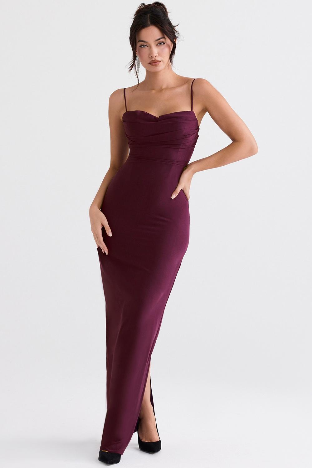 Lani  merlot corset maxi dress Product Image