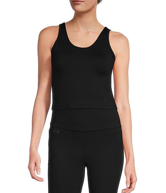 Under Armour Solid Knit Scoop Neck Sleeveless Fitted Motion Tank Top Product Image