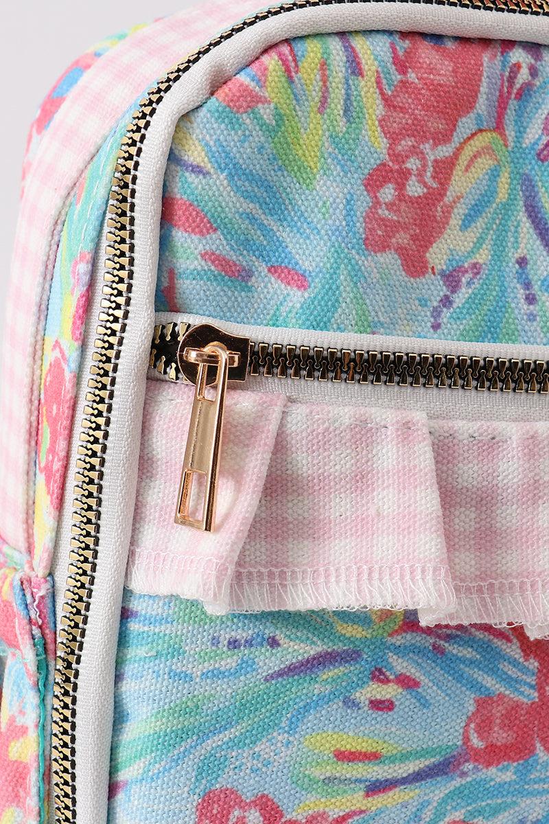 Green floral ruffle lunch bag Product Image