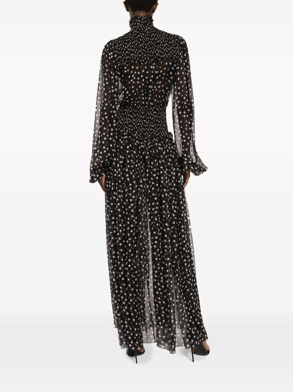 polka dot-print silk dress Product Image