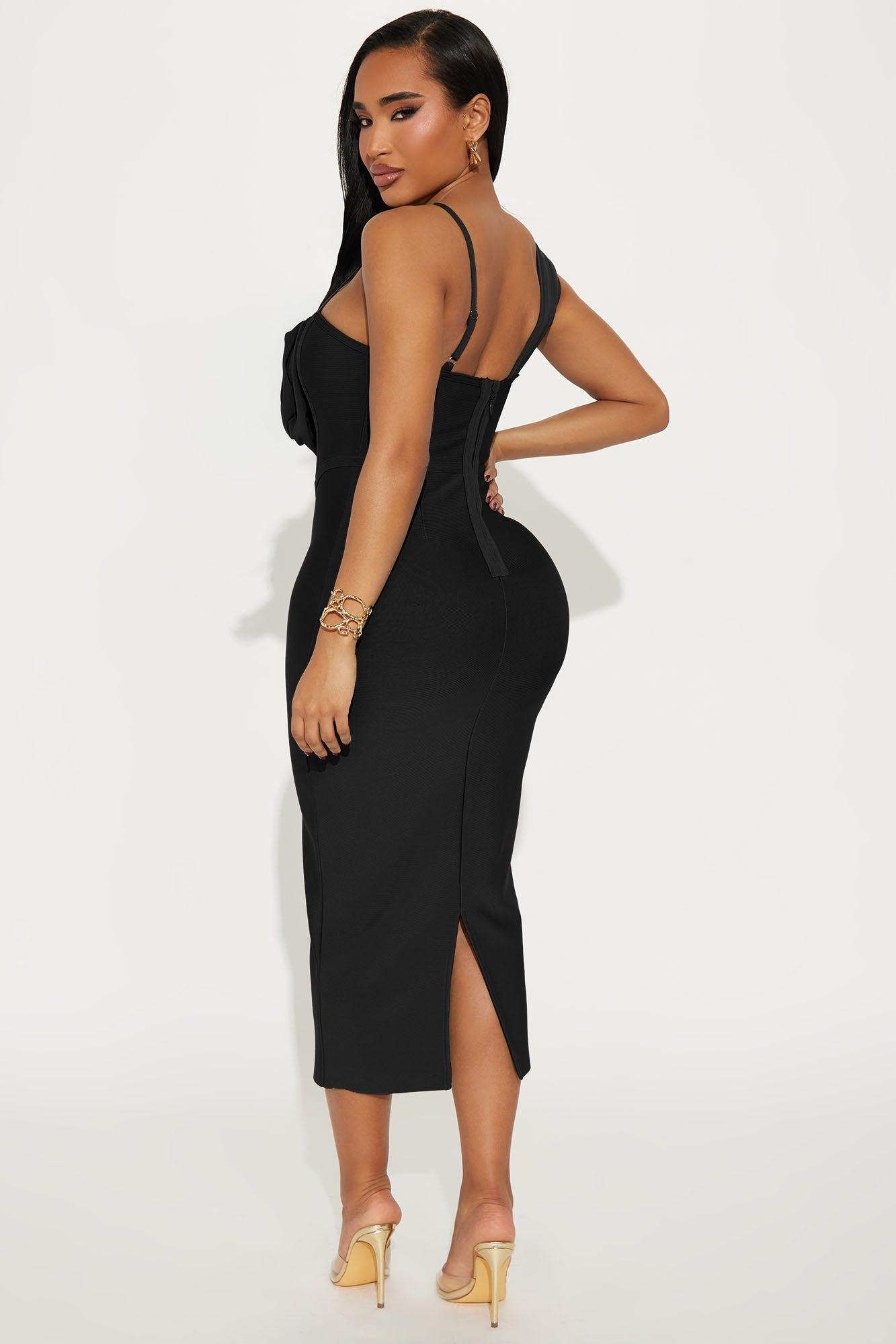 Mary Bandage Midi Dress - Black Product Image