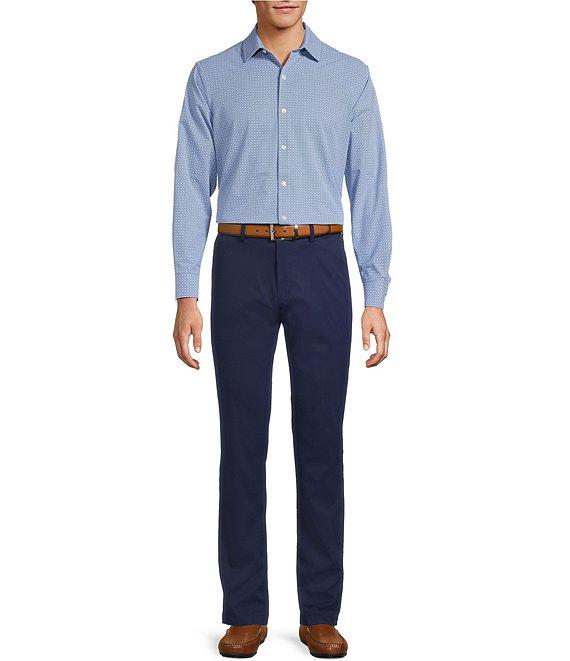 Hart Schaffner Marx Luxury Performance Long Sleeve Tile Geometric Print Coat Front Shirt Product Image