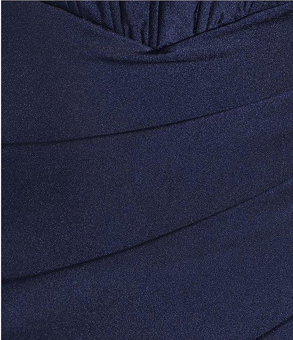 Honey and Rosie Strapless Corset Bodice Front Slit Dress Product Image