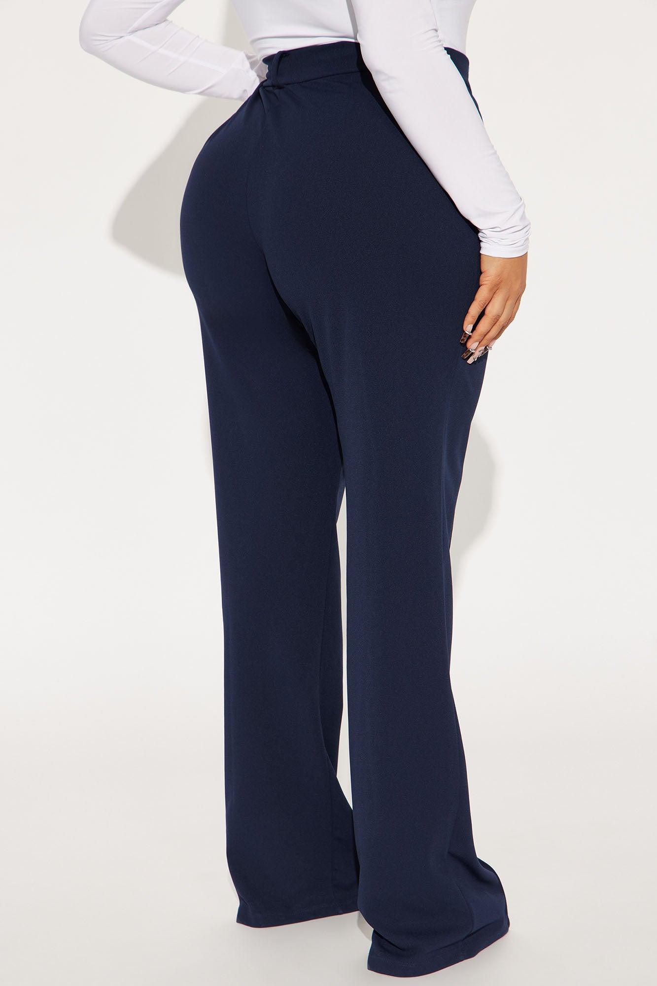 Tall Heidi Wide Leg Trouser Pant - Navy Product Image