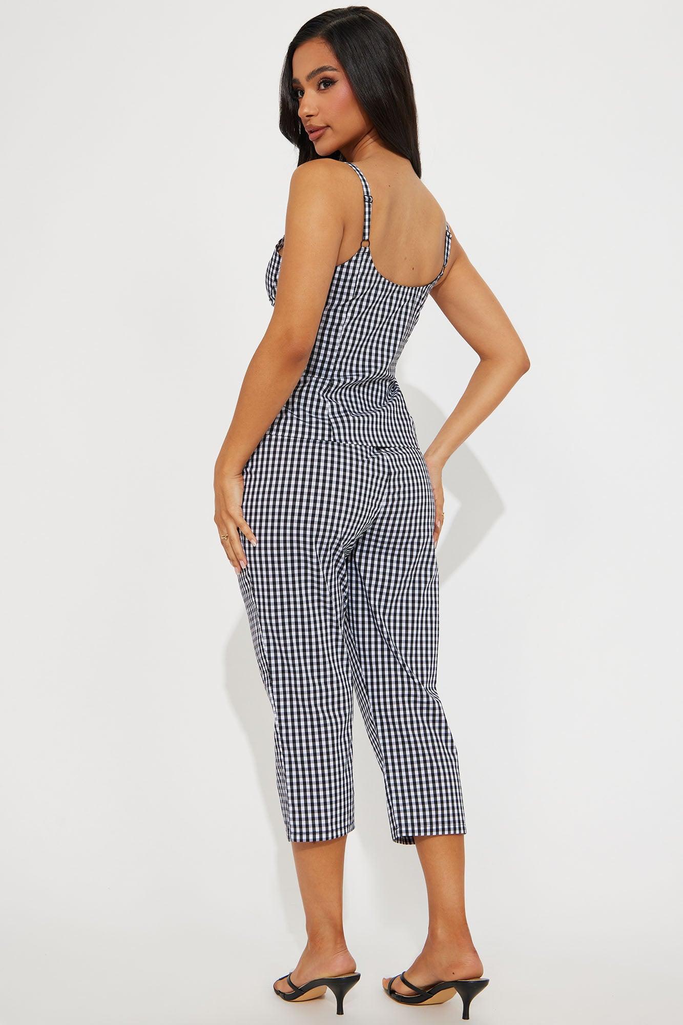 Kai Gingham Capri Set - Black/combo Product Image
