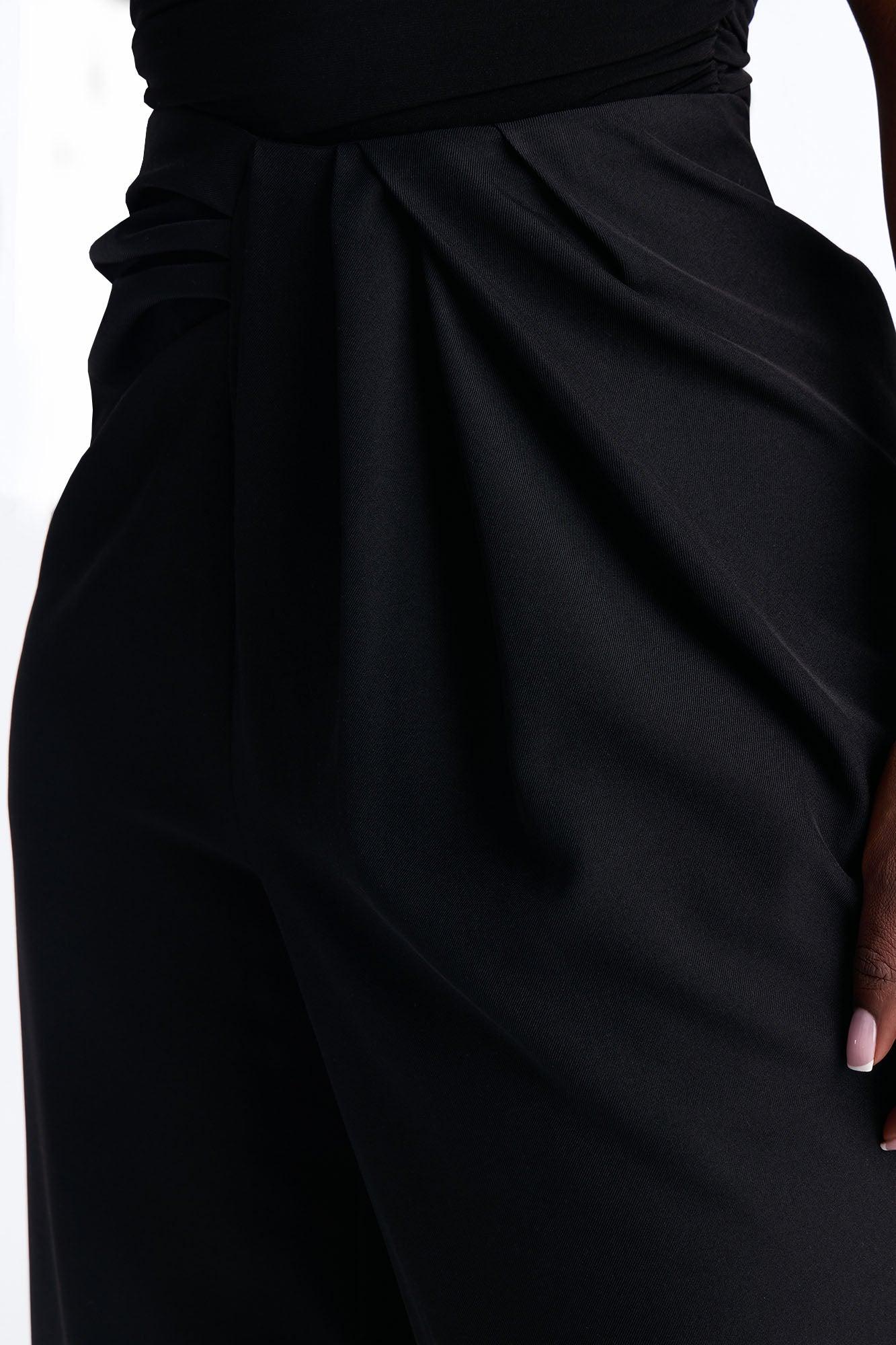 Lilith High Rise Pleated Wide Leg Pant 33″ - Black Female Product Image