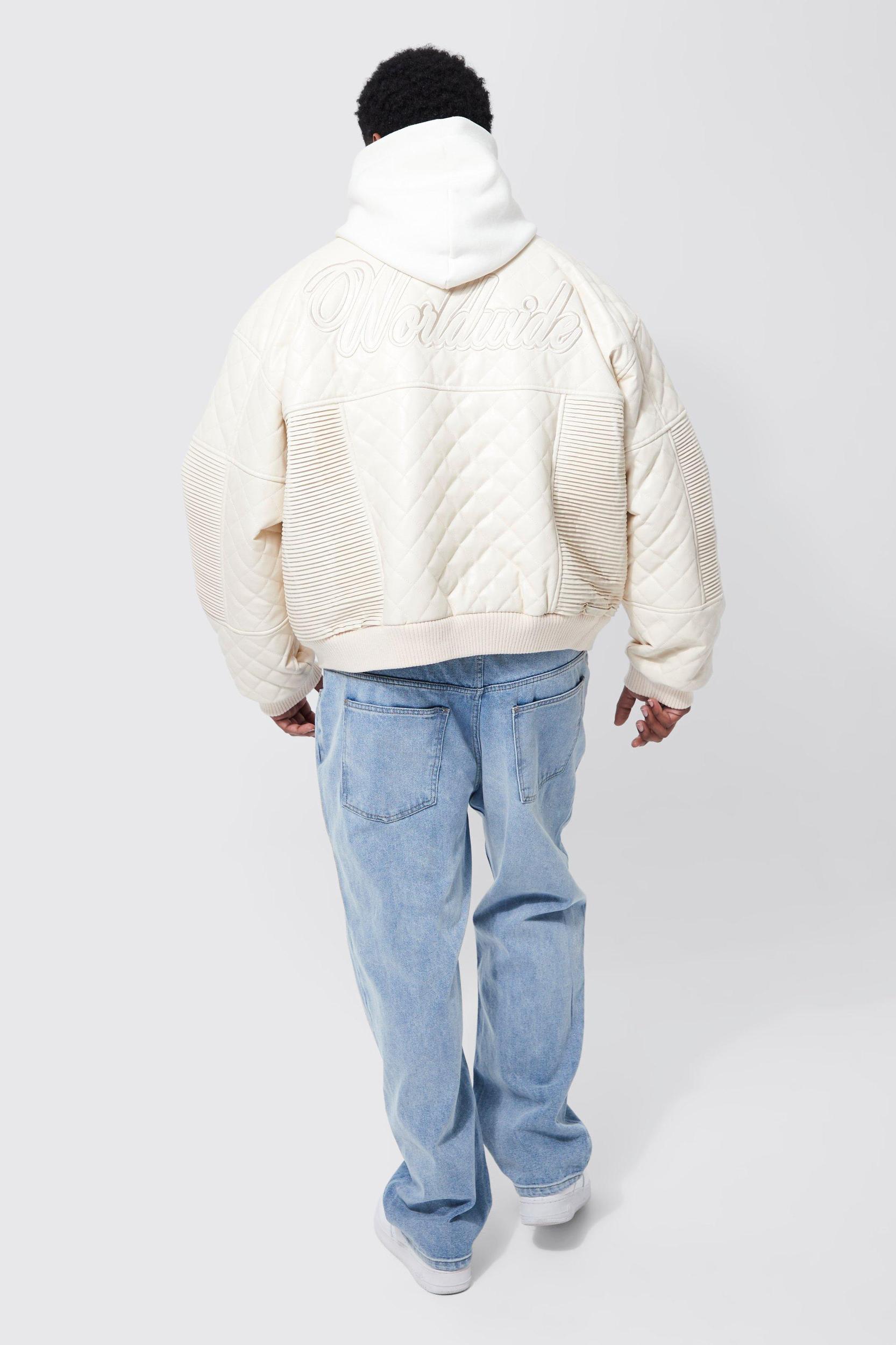 Plus Straight Leg Dove Applique Jeans | boohooMAN USA Product Image