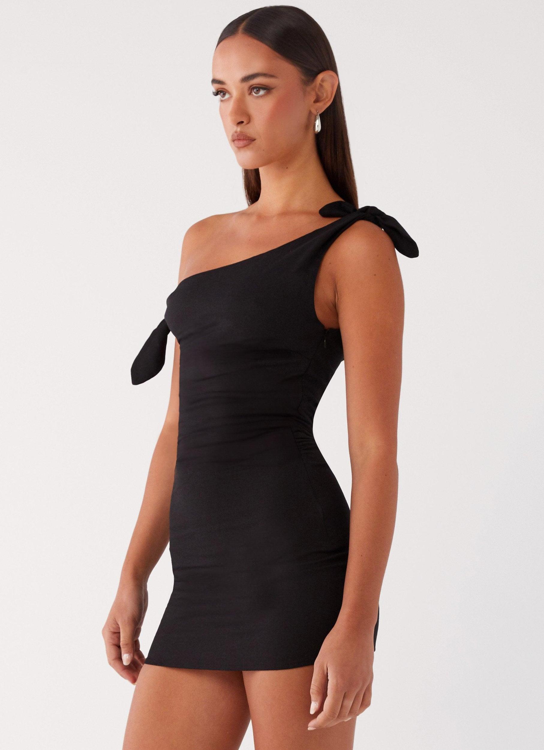 Amazonia Linen Mini Dress - Black Product Image