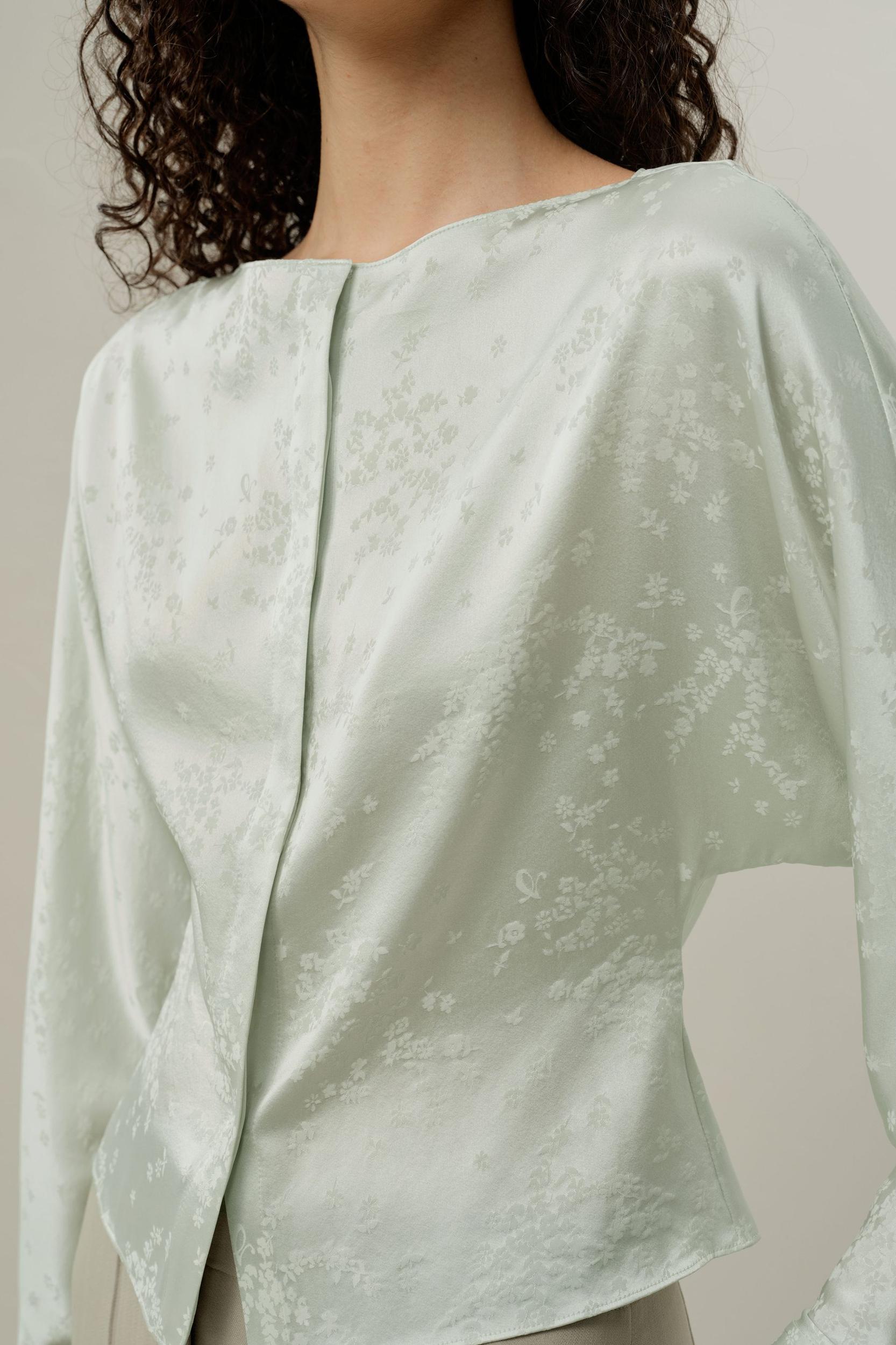 YING jacquard silk blouse Product Image
