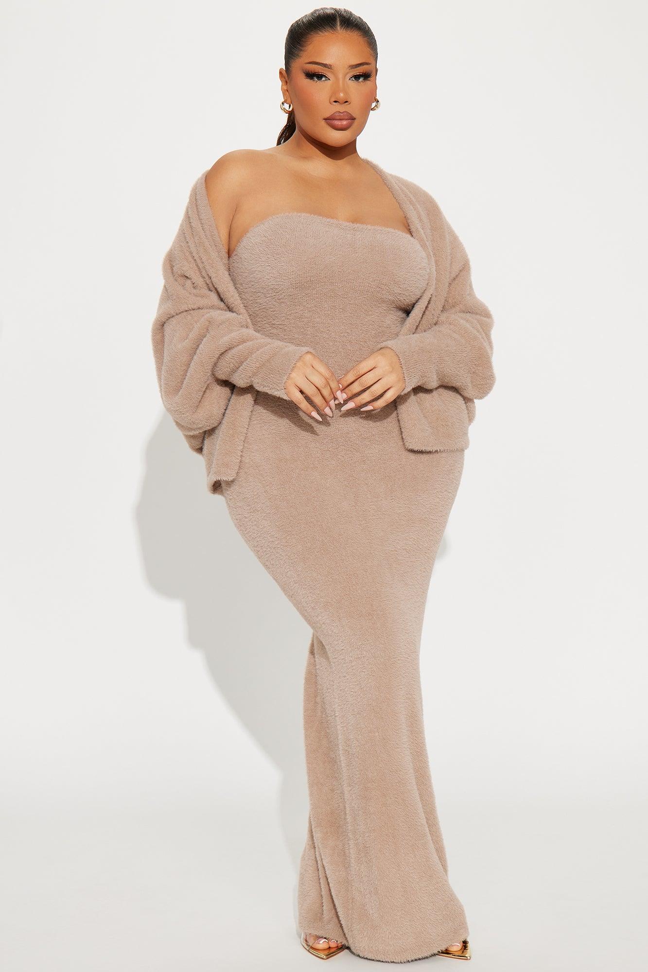 Staying Cozy Maxi Dress Set - Mocha Female Product Image