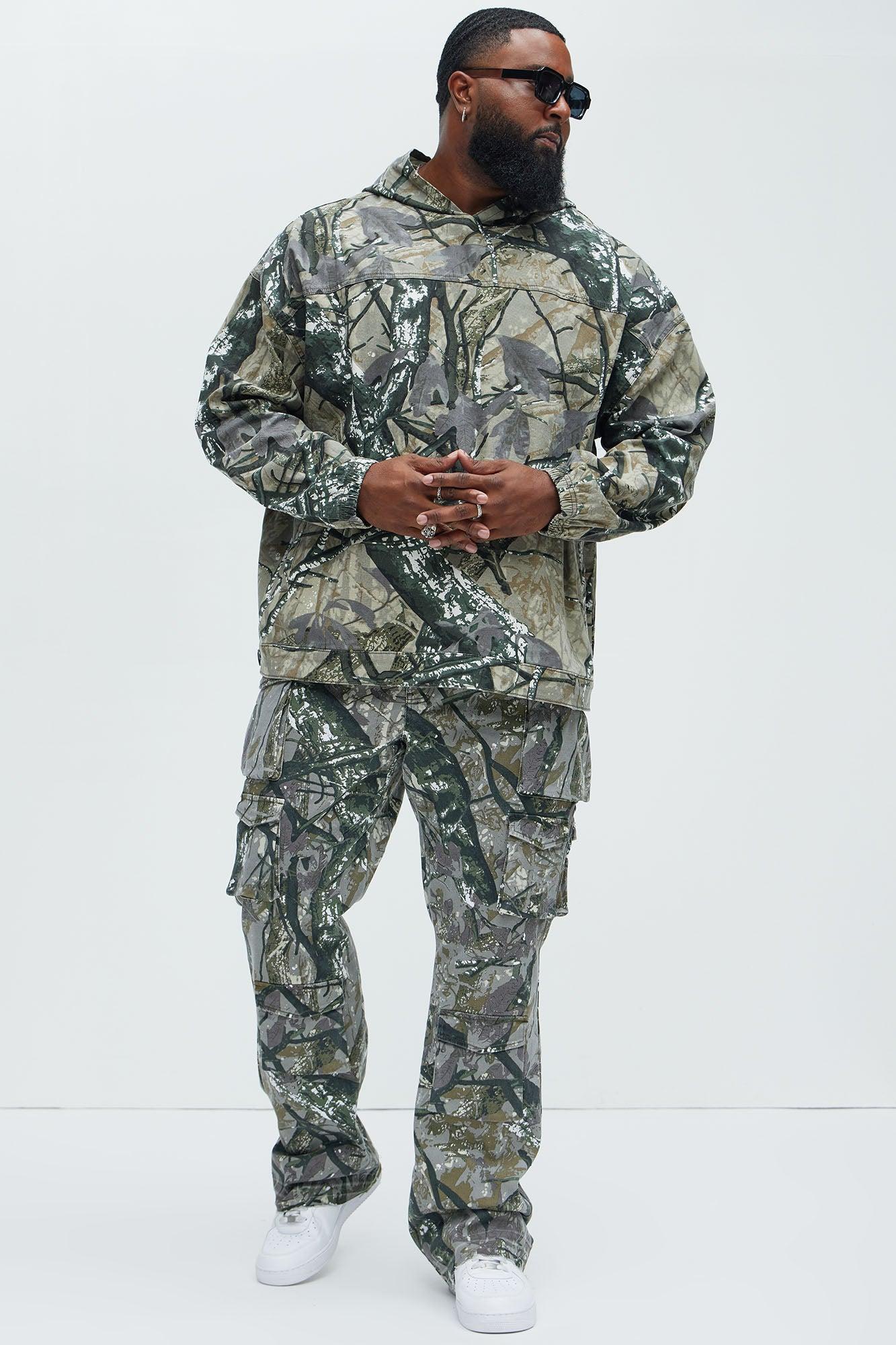 On Repeat Skinny Flare Cargo Pants - Green/combo Product Image