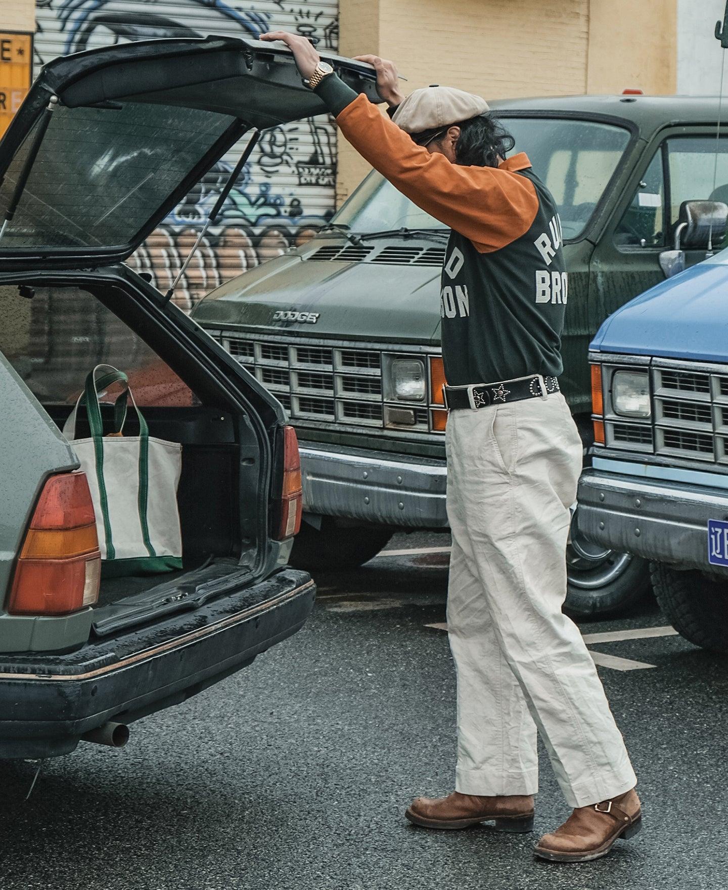 Heavyweight Two-Tone Racing Jersey T-Shirt - Orange/Green Product Image