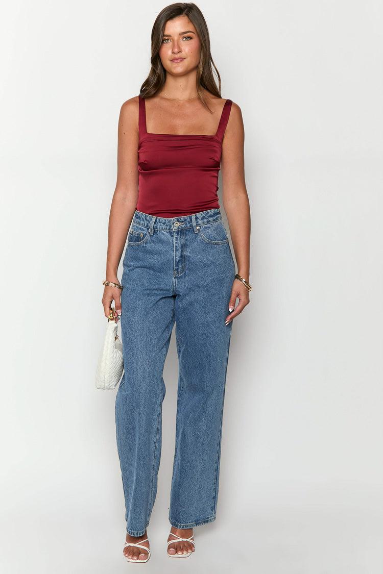 Ryland Burgundy Corset Top Product Image