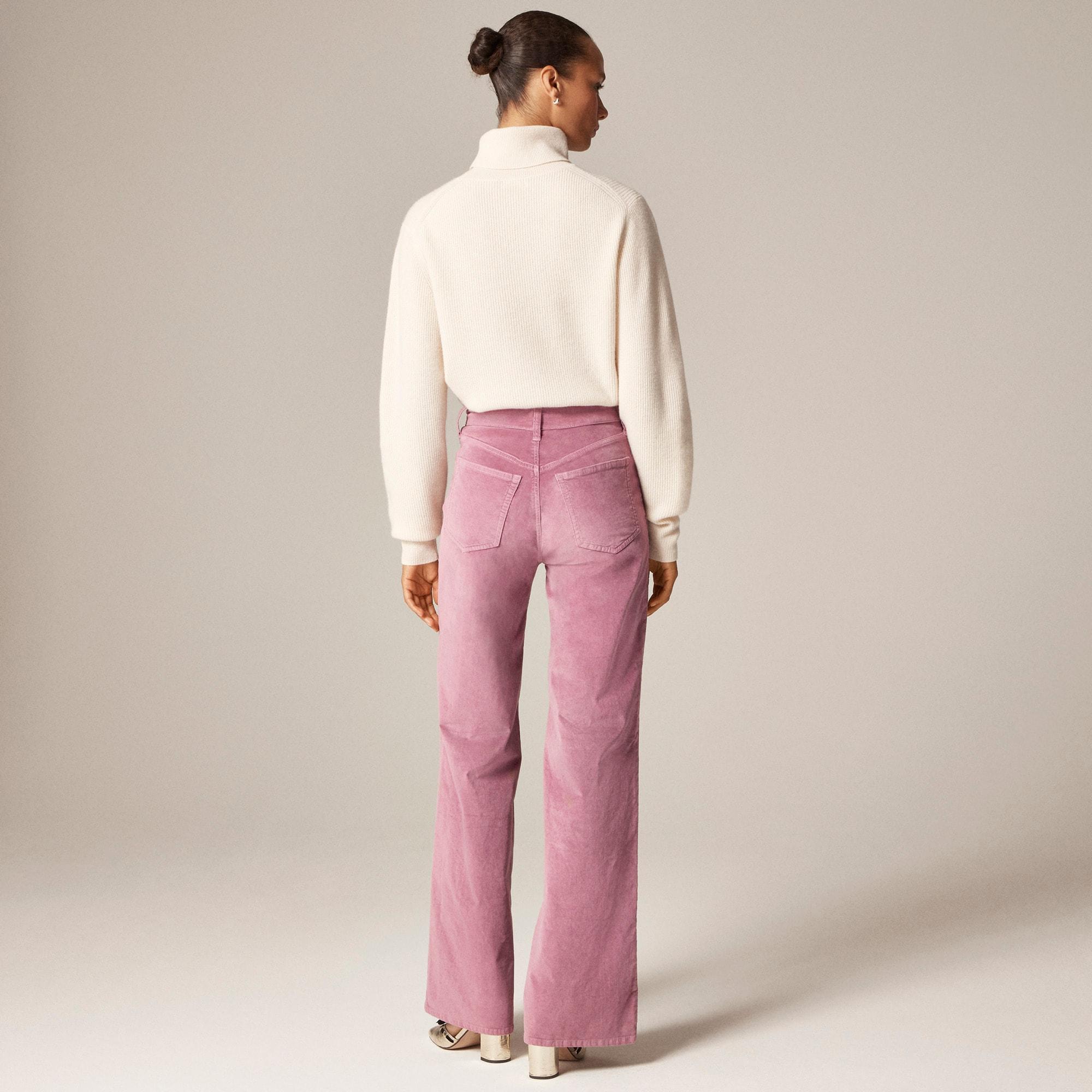 Wide-leg trouser in washed velvet Product Image