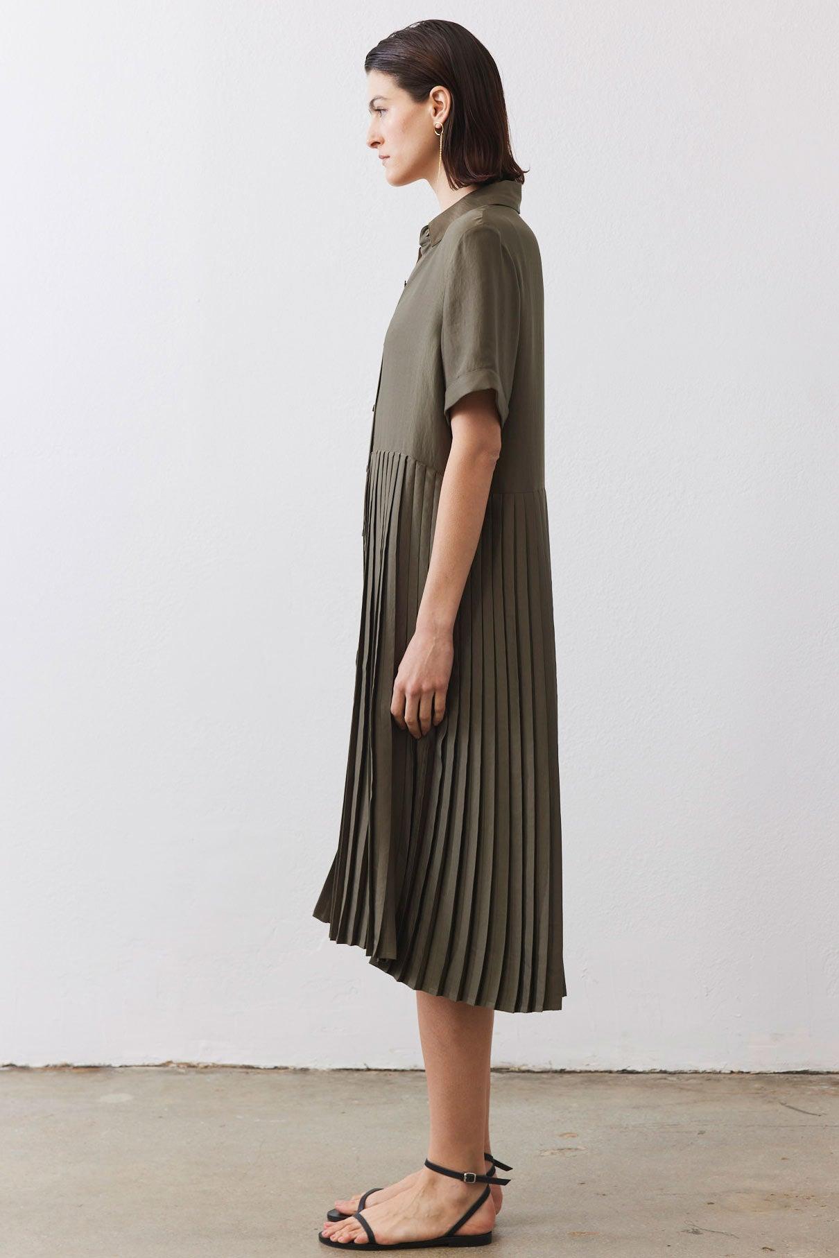 One-Sided Pleated Slinky Dress Product Image