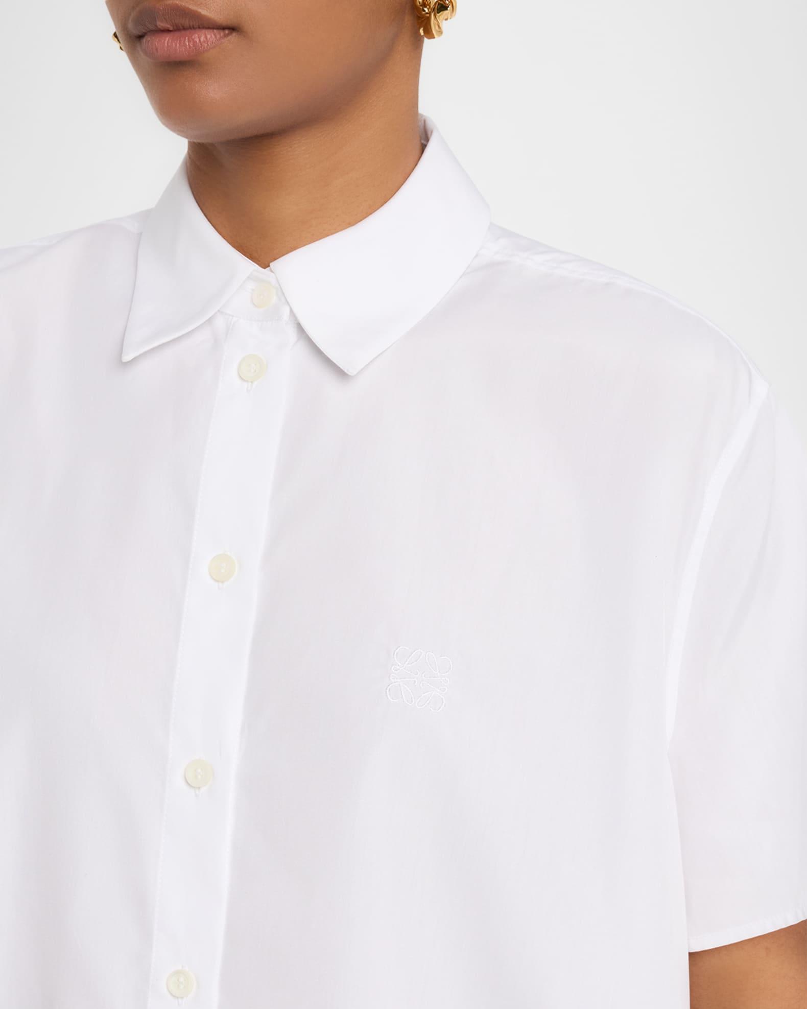 Poplin Short-Sleeve Trapeze Blouse Product Image