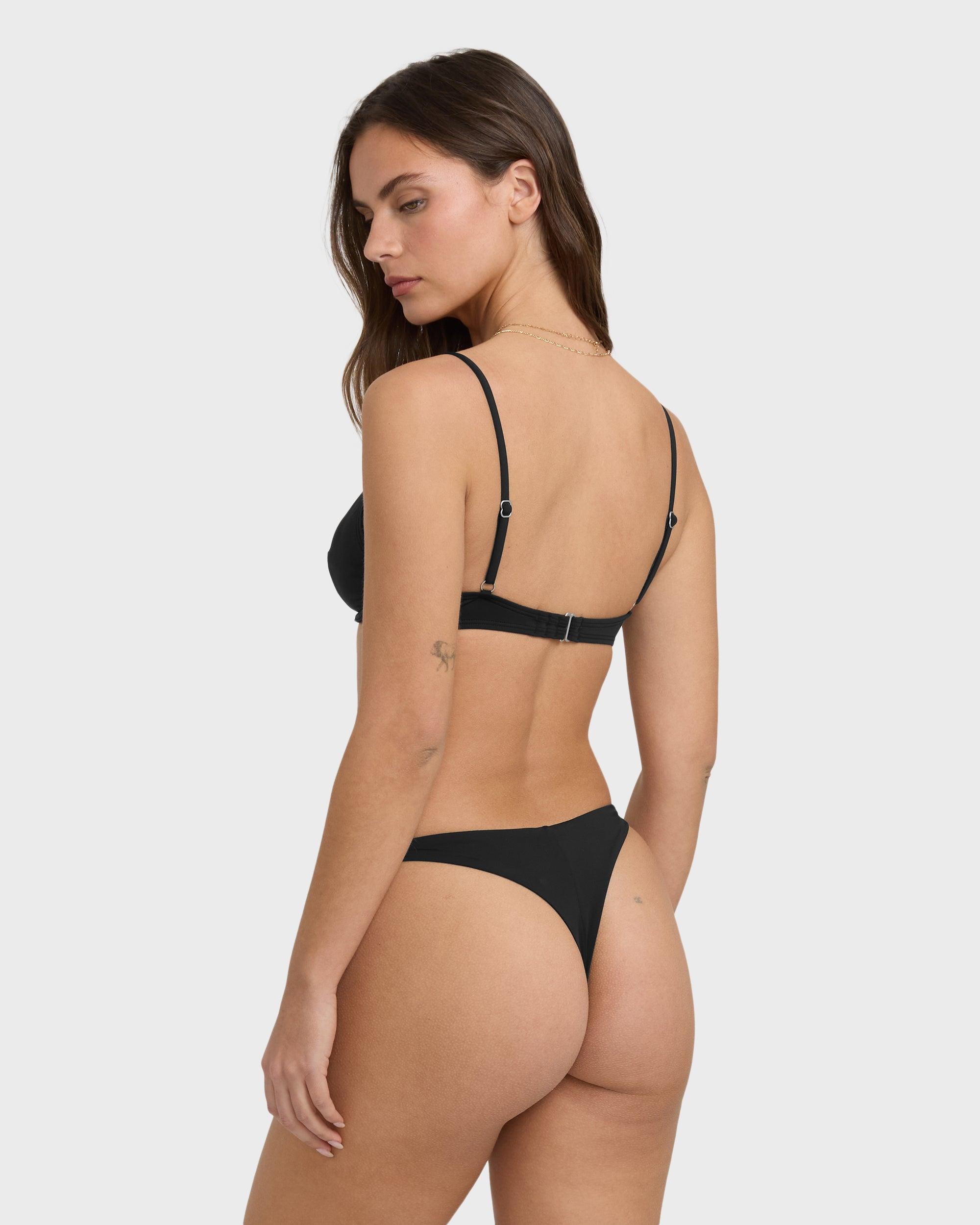 Sol Searcher Maya Bikini Bottom - Black Pebble Female Product Image