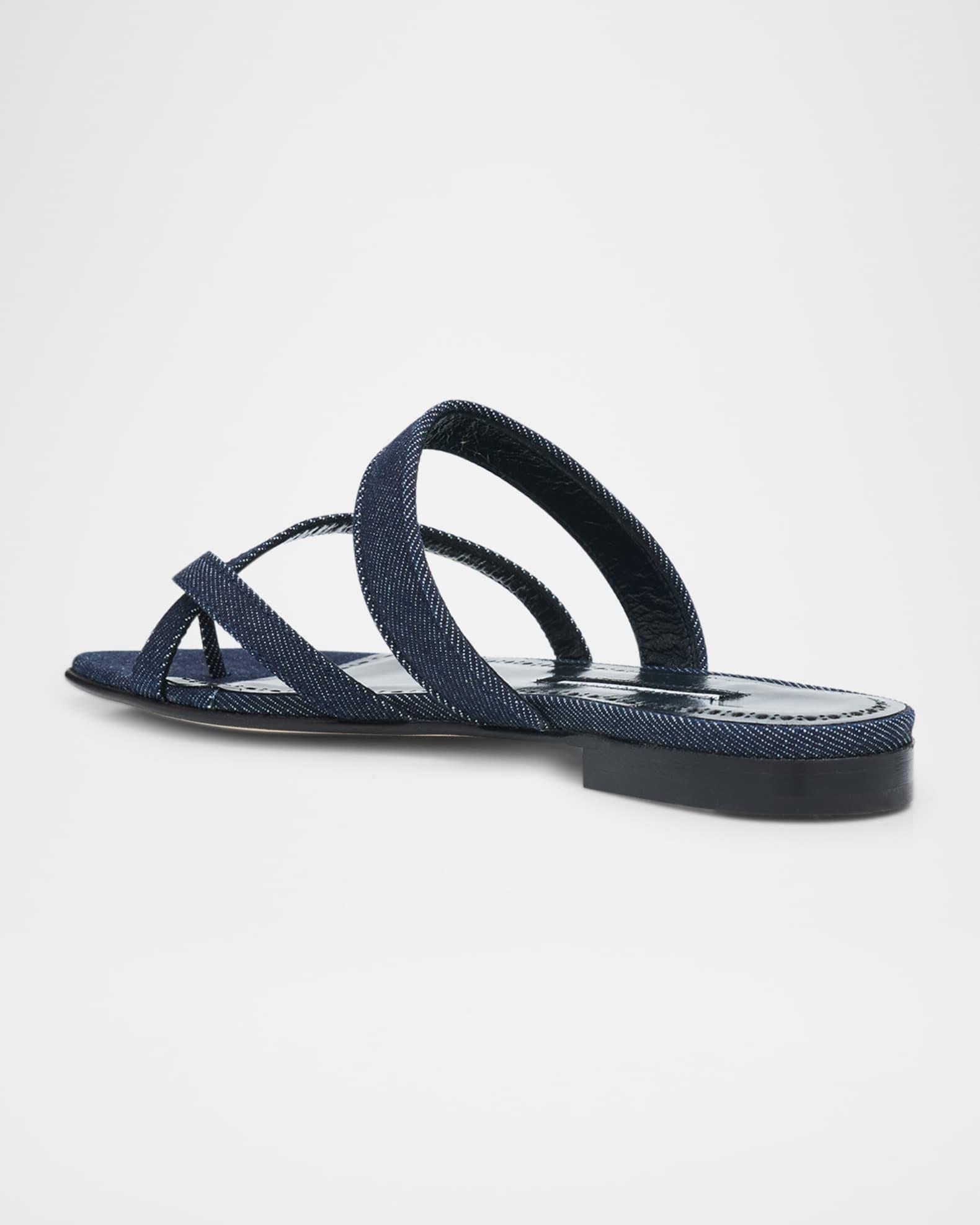 Susa Chambray Crisscross Flat Sandals Product Image