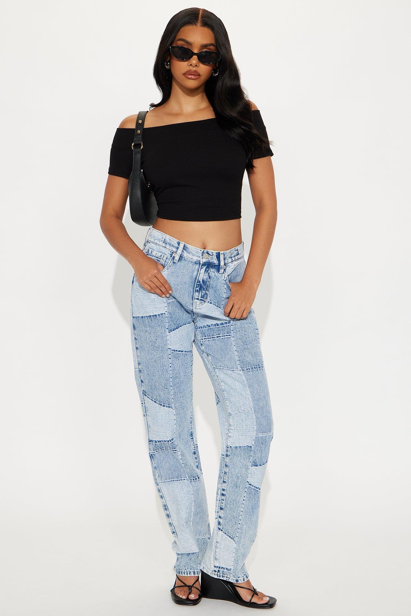 Patch Things Up Straight Leg Jeans - Light Wash Female Product Image