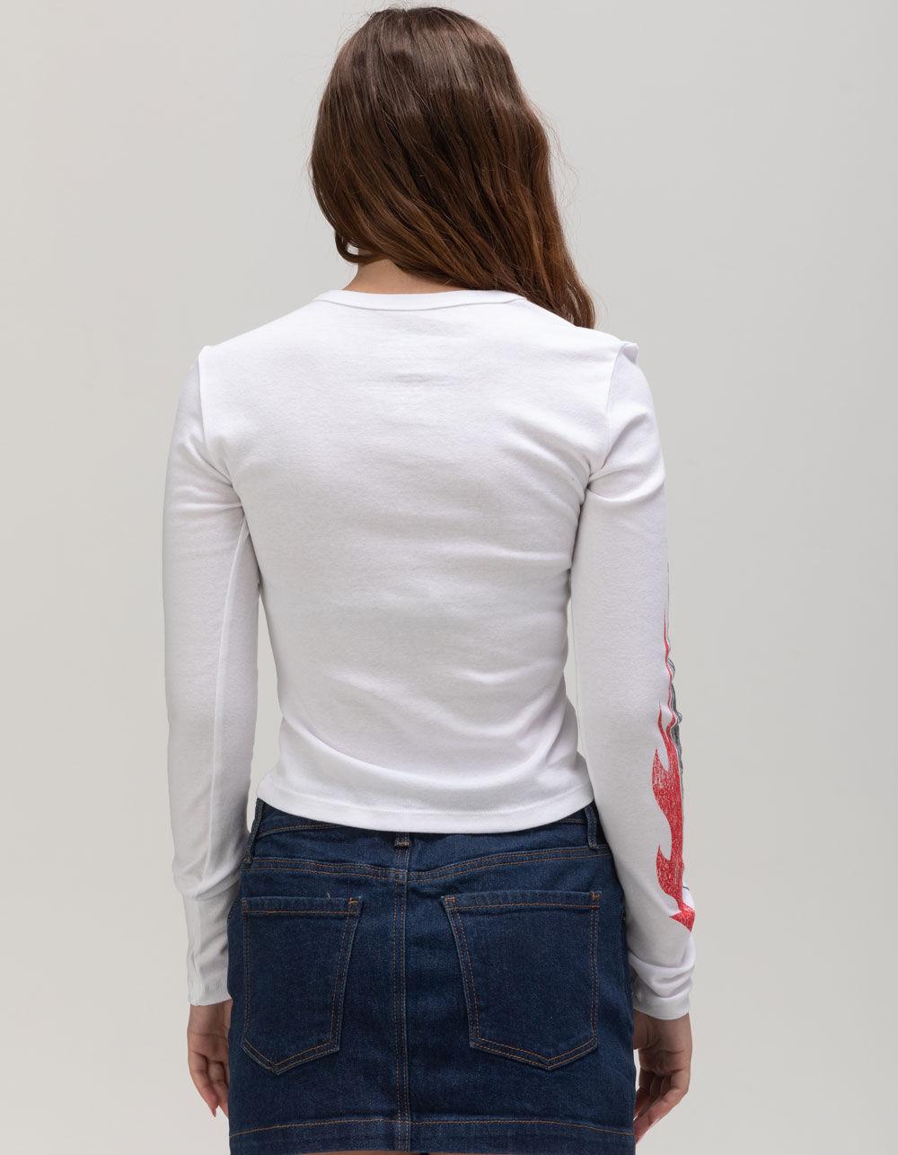 HONDA Womens Long Sleeve Baby Tee - WHITE Product Image