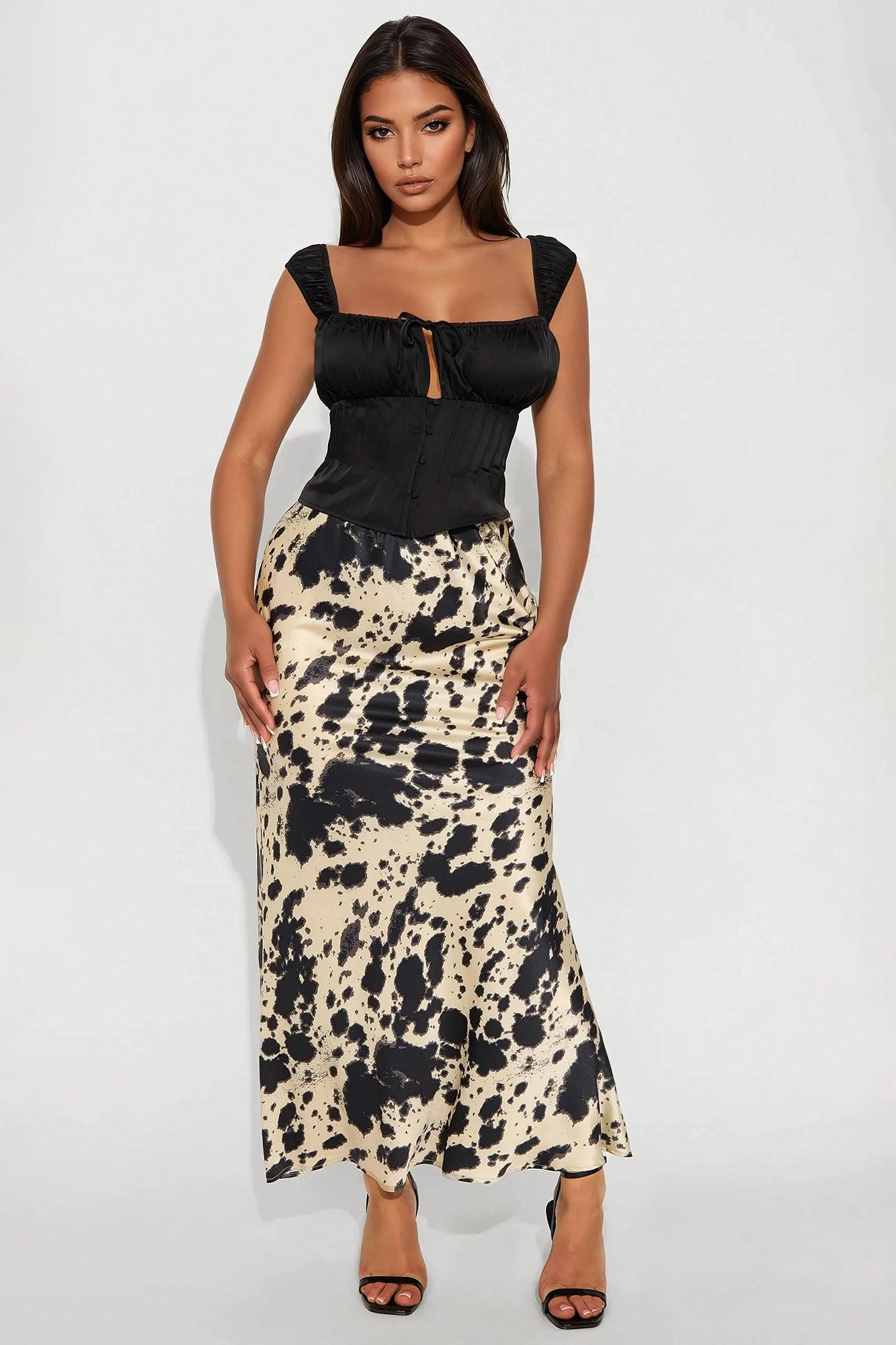 Sincerely Yours Satin Corset Top - Black Product Image