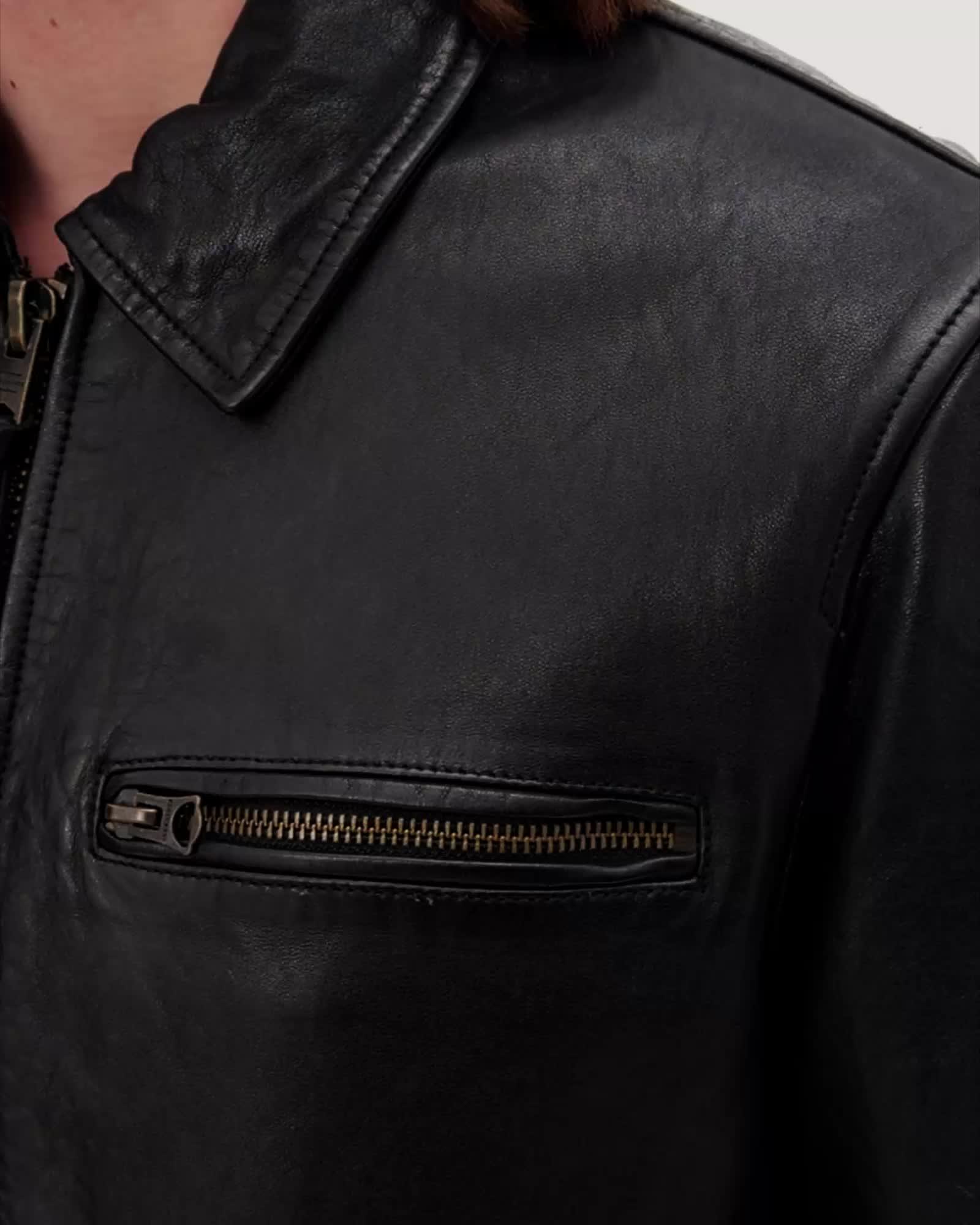 Miller Leather Jacket Black | ALLSAINTS US Product Image