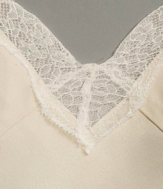 Gianni Bini x DANNIJO Colette Lace Trim V-Neck Sleeveless Maxi Slip Dress Product Image