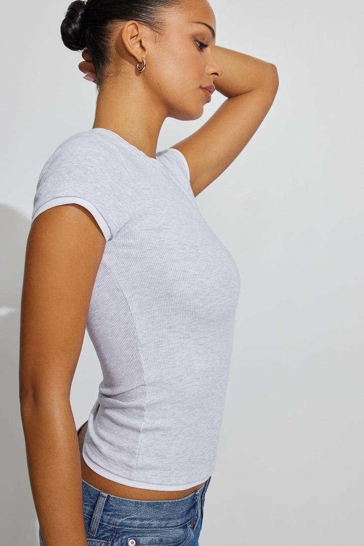 Ribbed Double Layer T-Shirt Product Image