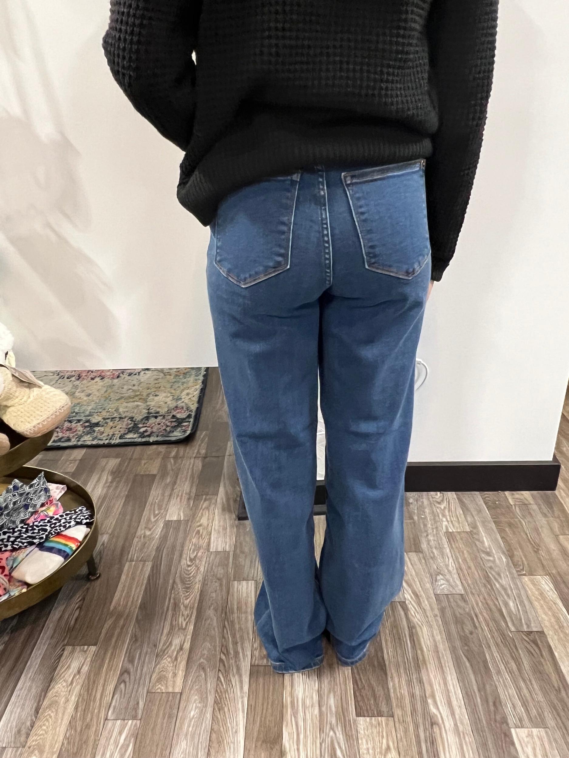 Women's Judy Blue High Waist Vintage Wide Leg Medium Wash Product Image