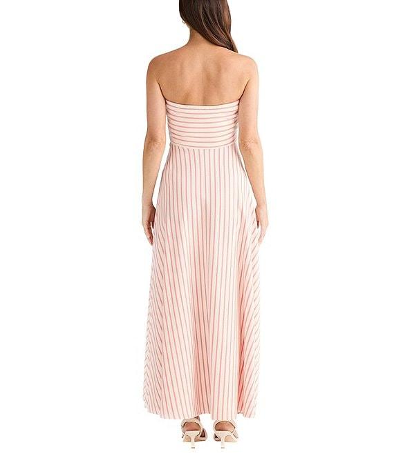 Brave + True Thandie Sleeveless Strapless Horizontal Bodice Stripe Fit And Flare Maxi Dress Product Image