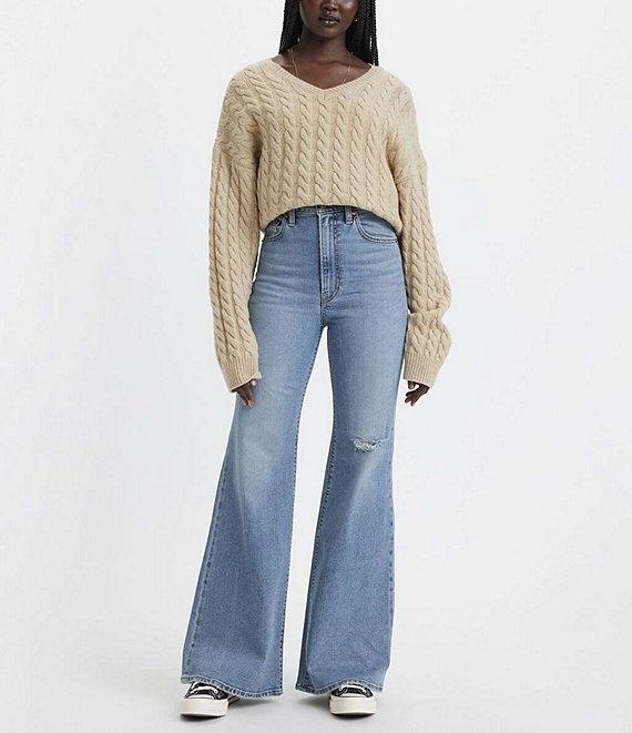 Levi's® Ribcage High Rise Distressed Flare Jeans Product Image