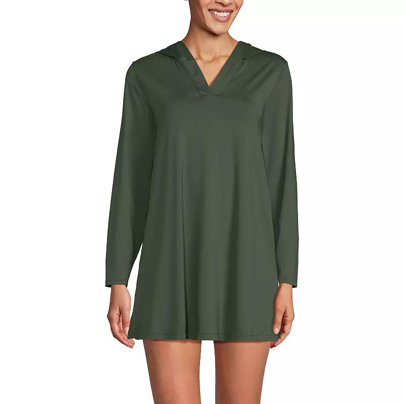 Women's Lands' End Hooded Mini Swim Cover-Up Dress UPF 50,  Product Image