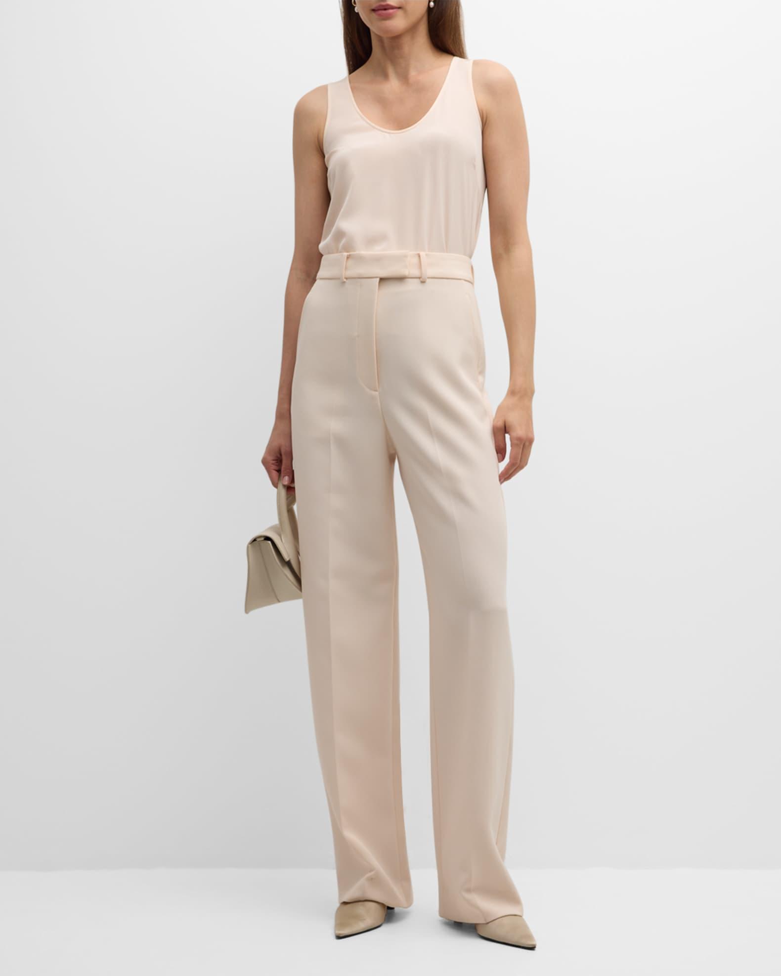 Italian Stretch Cady Straight-Leg Pants Product Image