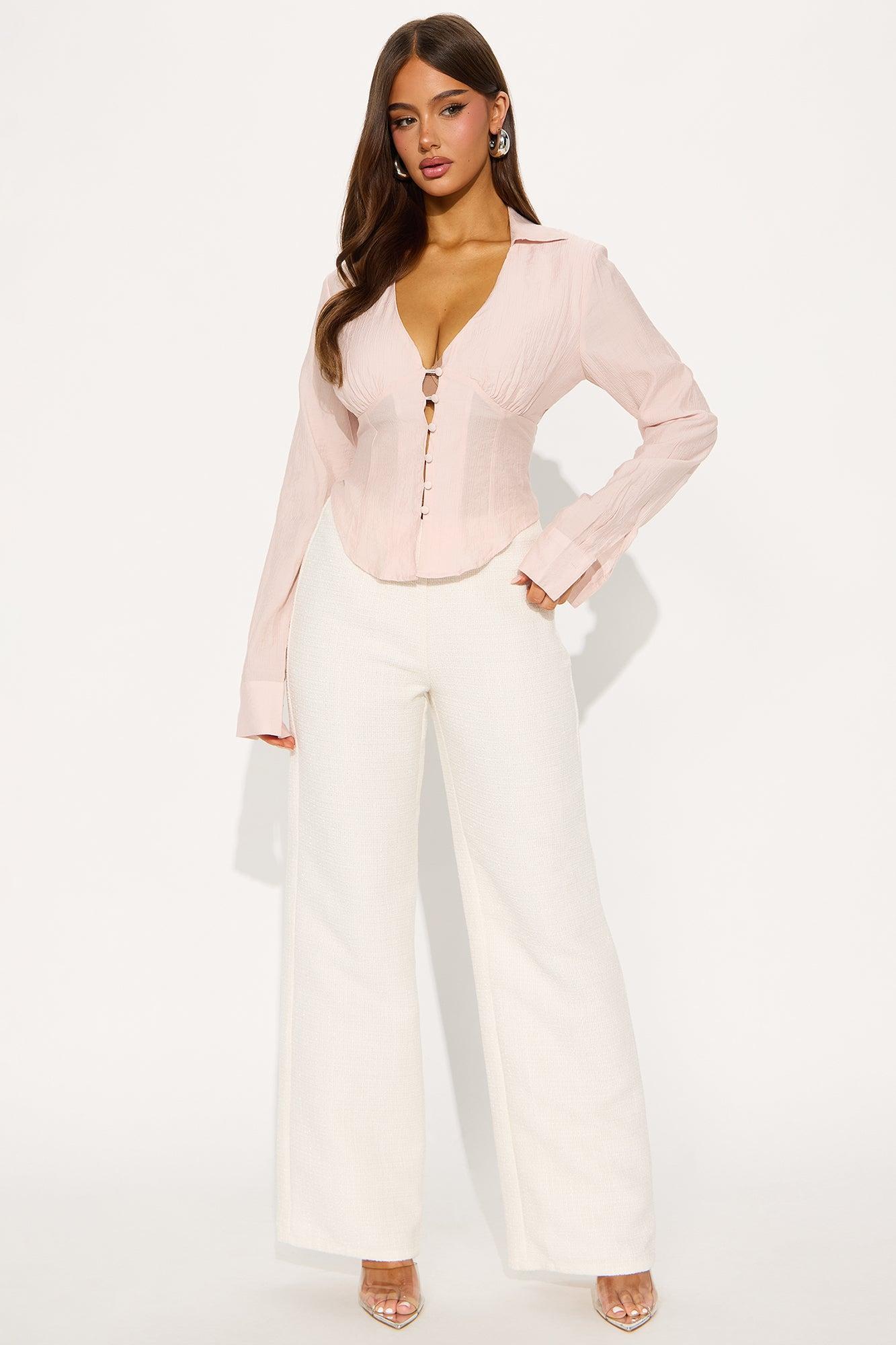 Pure Joy Linen Top - Pink Female Product Image